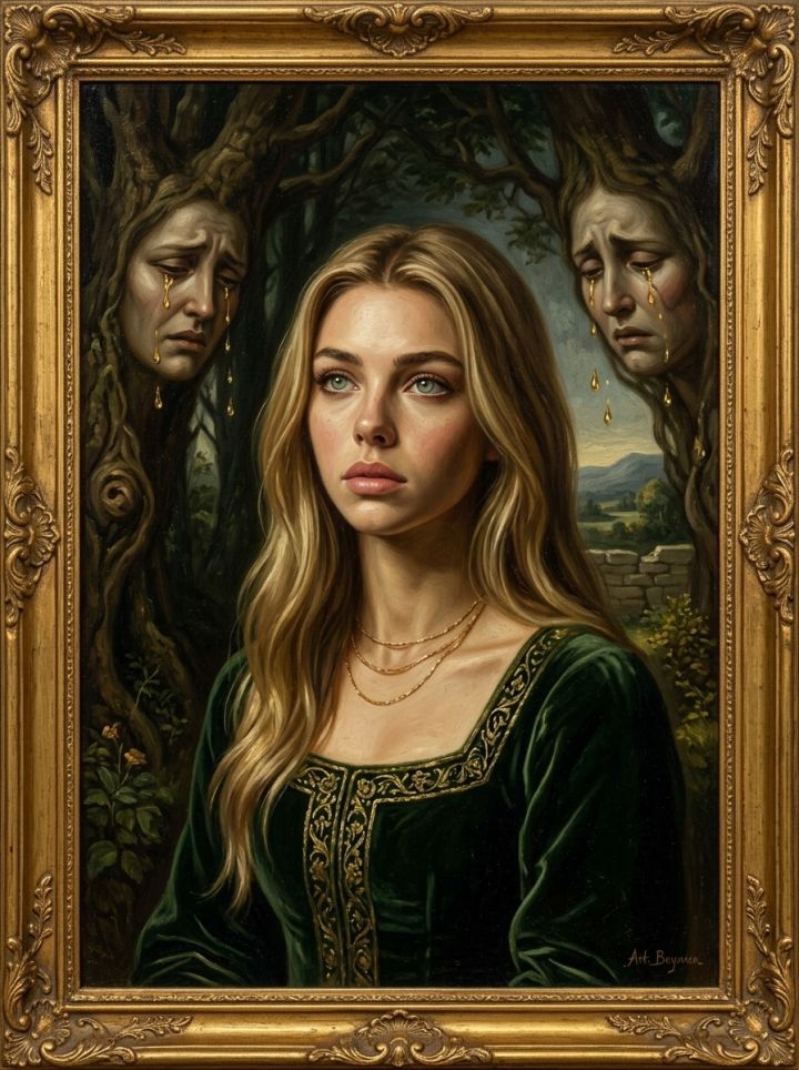 Arbres aux Visages Humains Larmes d'Or