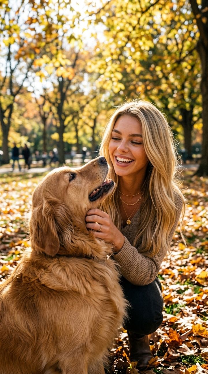 Caresser Chien Joyeux Automne Parc