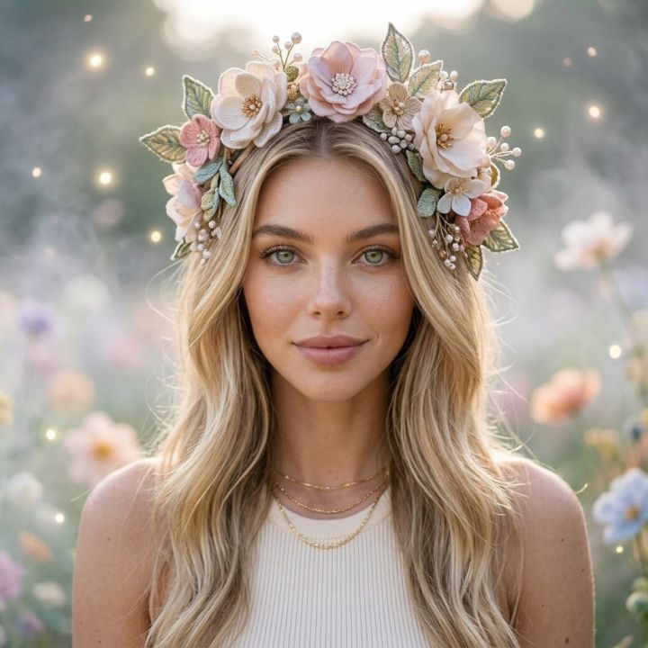 Flori Textile în Loc de Pălărie | Modă Unică