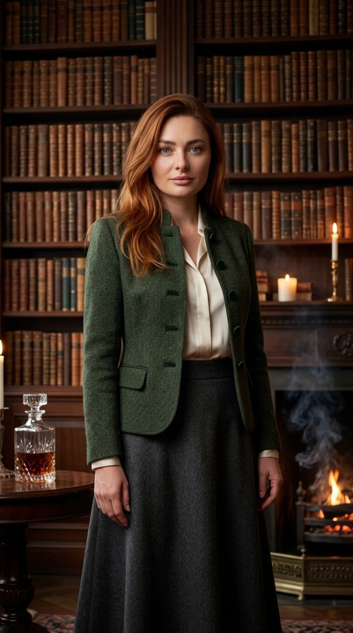 Luxe Bibliotheek Herenhuis Portret 8K