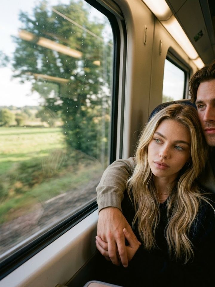 Portrait Intime en Train : Paysage Défilant