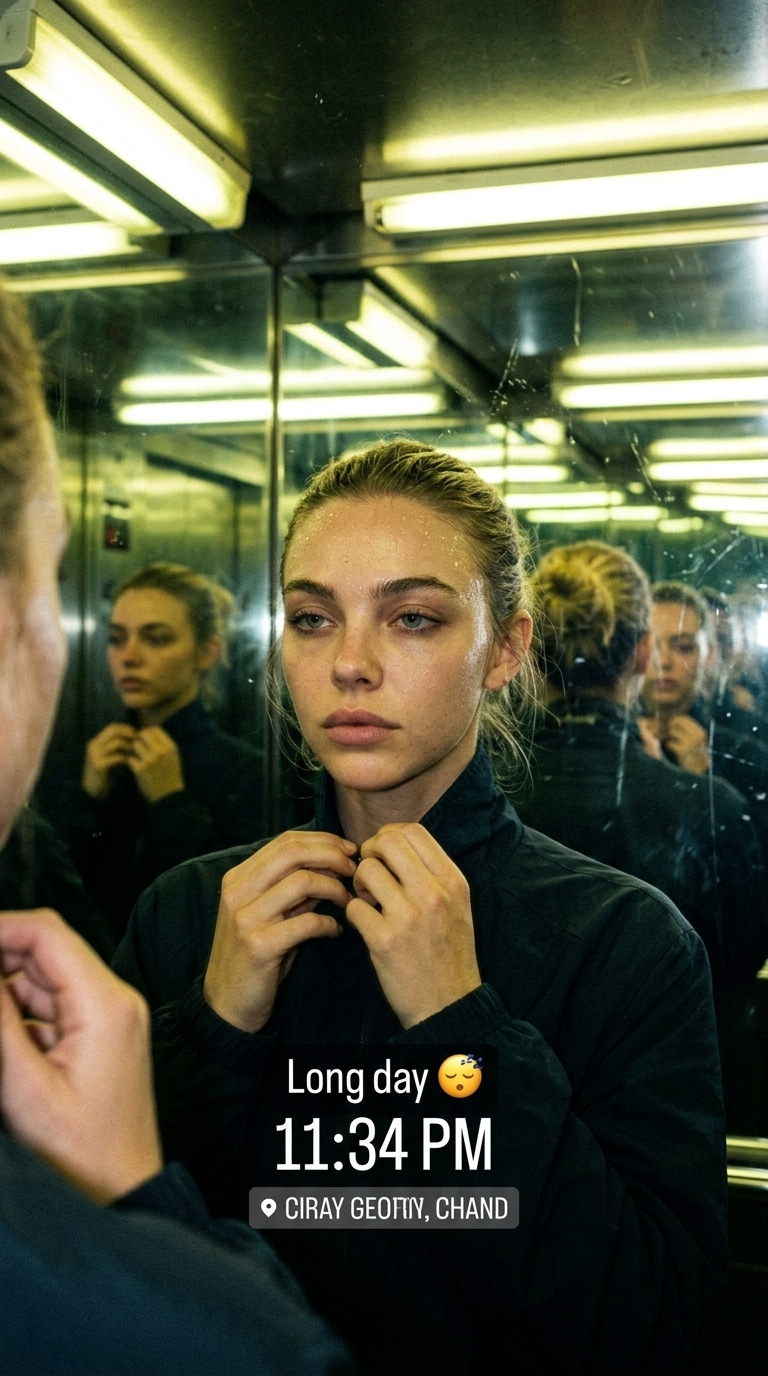 Retrat Fatigat a l'Ascensor: Miralls Infinit