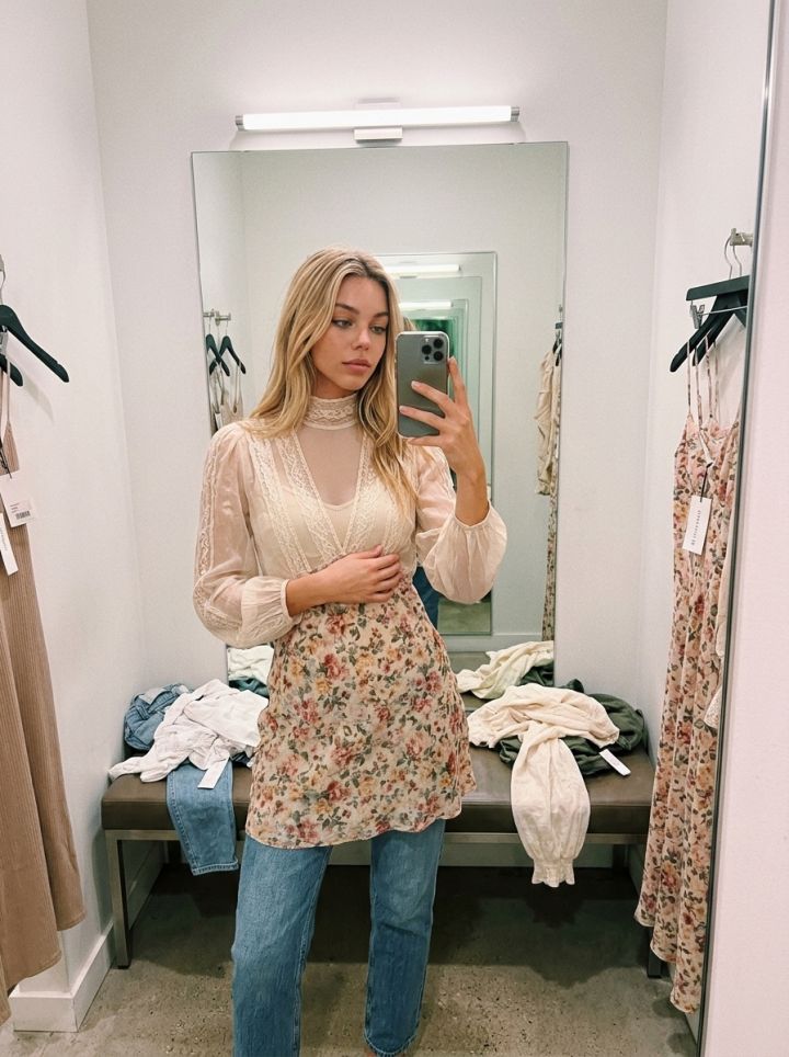 Selfie Espontáneo en Probador Boutique Moda