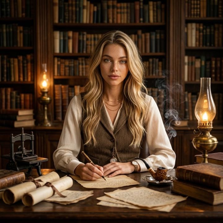 Ured profesora: hrastov stol i starine