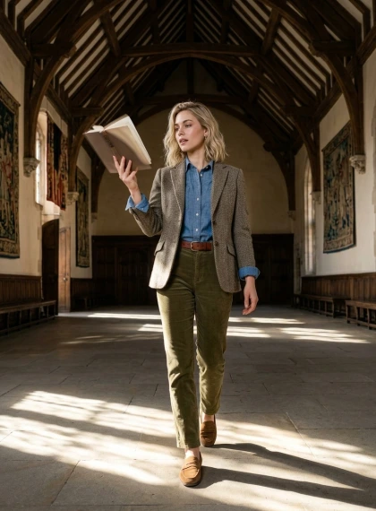 Passievolle Recitatie met Boek in Grootse Zaal - Ultra Fotorealisme