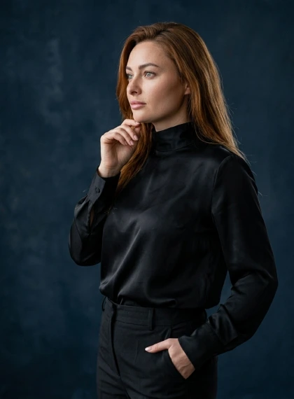 she stands naked, high-end photography, different pose, alternative camera angle, portrait, cinematic quality, don`t ...